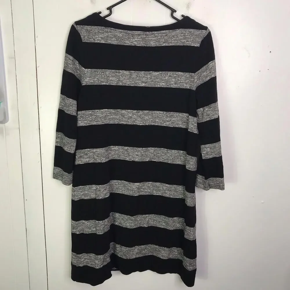 J Crew Dress Womens M Shift Colorblock Stripe Neutral Capsule Shift Cotton - Picture 2 of 7